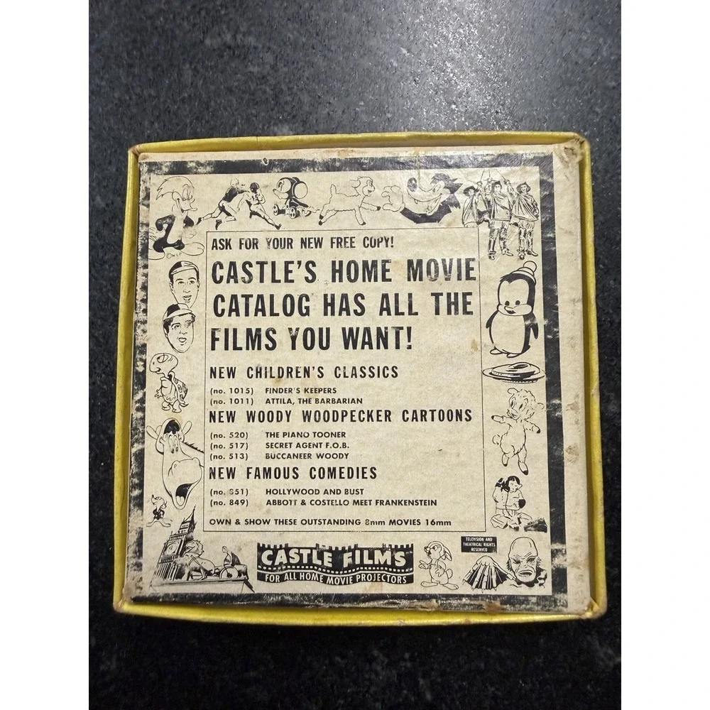 Vintage 8mm Home Movie EMPTY BOXES & REELS Oswald Kitty Kat Castle Films Lot